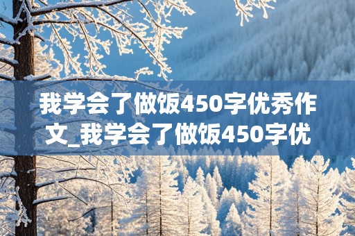 我学会了做饭450字优秀作文_我学会了做饭450字优秀作文四年级