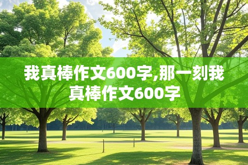 我真棒作文600字,那一刻我真棒作文600字