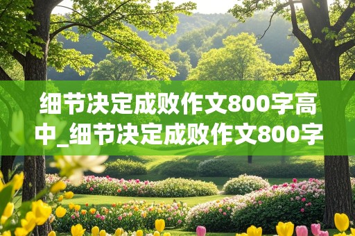 细节决定成败作文800字高中_细节决定成败作文800字高中议论文