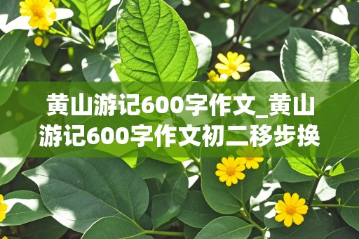 黄山游记600字作文_黄山游记600字作文初二移步换景