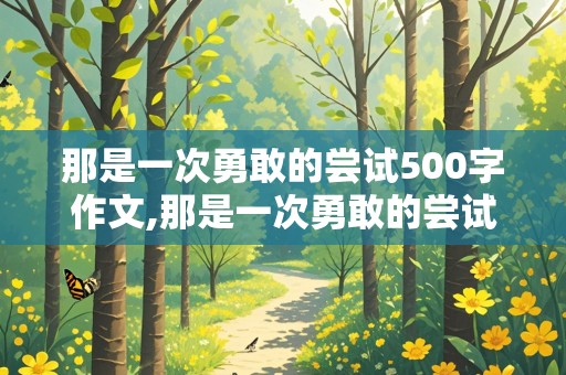 那是一次勇敢的尝试500字作文,那是一次勇敢的尝试500字作文优秀作文