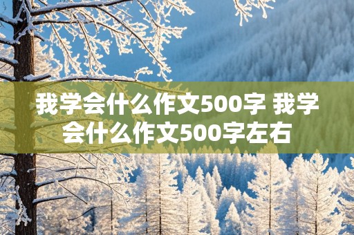 我学会什么作文500字 我学会什么作文500字左右