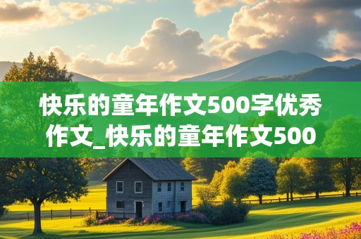 快乐的童年作文500字优秀作文_快乐的童年作文500字优秀作文大全