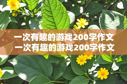 一次有趣的游戏200字作文 一次有趣的游戏200字作文四年级