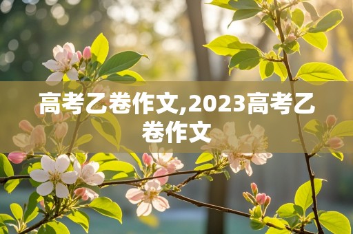 高考乙卷作文,2023高考乙卷作文