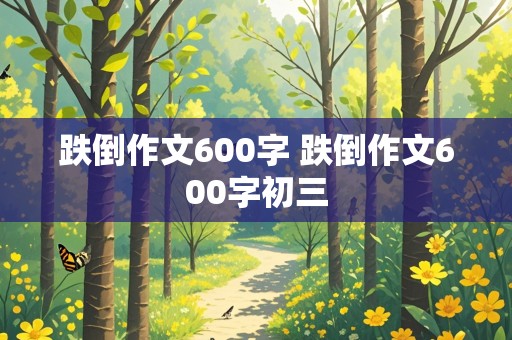 跌倒作文600字 跌倒作文600字初三