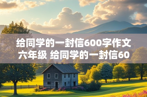 给同学的一封信600字作文六年级 给同学的一封信600字作文六年级下册