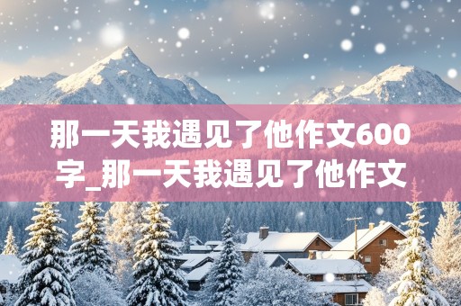 那一天我遇见了他作文600字_那一天我遇见了他作文600字初二