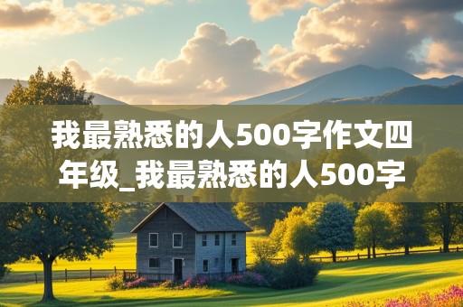 我最熟悉的人500字作文四年级_我最熟悉的人500字作文四年级