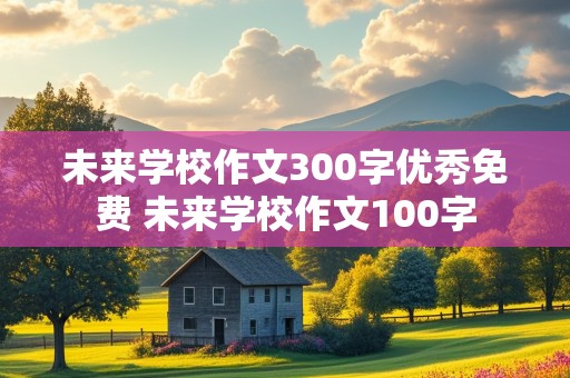 未来学校作文300字优秀免费 未来学校作文100字