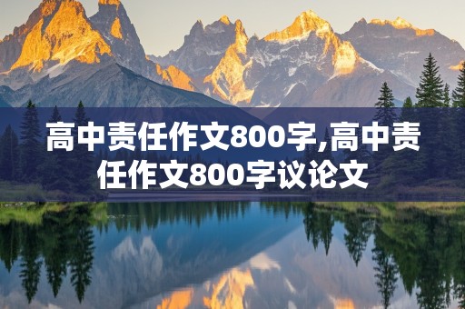 高中责任作文800字,高中责任作文800字议论文