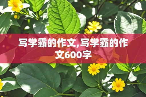 写学霸的作文,写学霸的作文600字