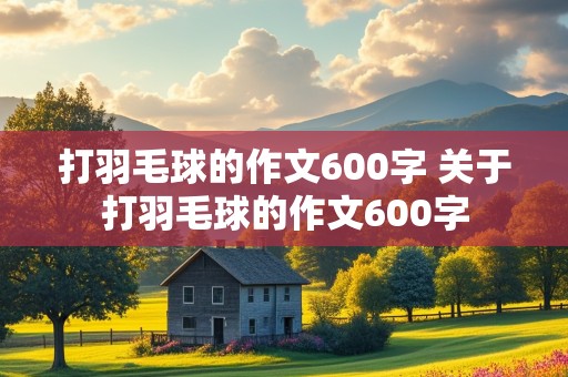 打羽毛球的作文600字 关于打羽毛球的作文600字