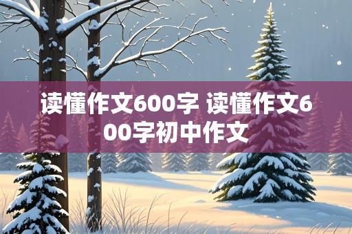 读懂作文600字 读懂作文600字初中作文