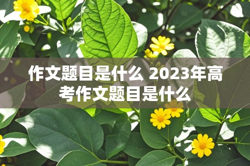 作文题目是什么 2023年高考作文题目是什么