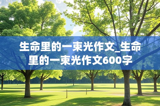 生命里的一束光作文_生命里的一束光作文600字