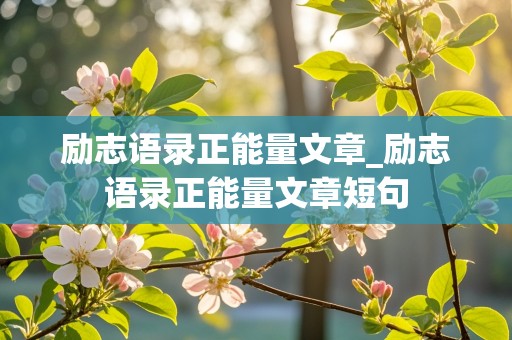 励志语录正能量文章_励志语录正能量文章短句