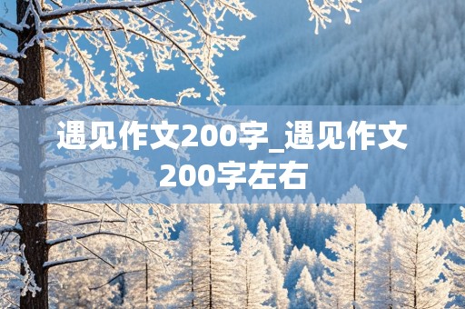 遇见作文200字_遇见作文200字左右