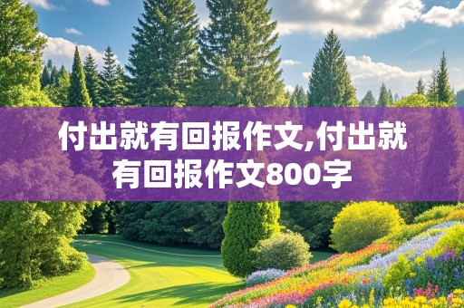 付出就有回报作文,付出就有回报作文800字