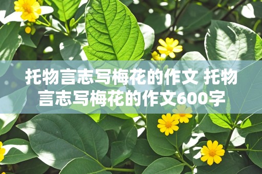 托物言志写梅花的作文 托物言志写梅花的作文600字