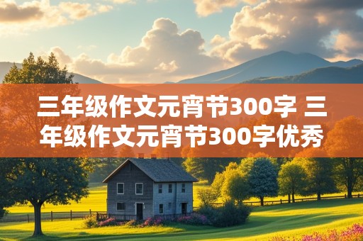 三年级作文元宵节300字 三年级作文元宵节300字优秀作文2020年