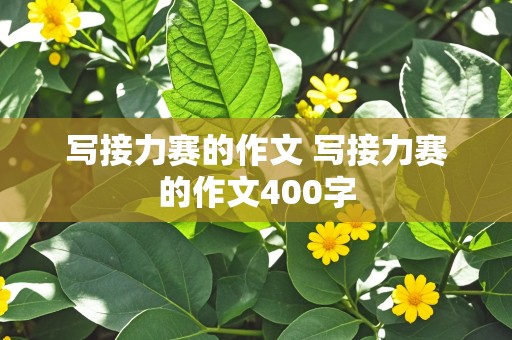 写接力赛的作文 写接力赛的作文400字