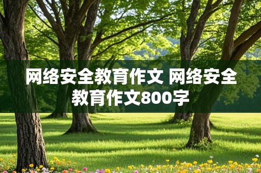 网络安全教育作文 网络安全教育作文800字