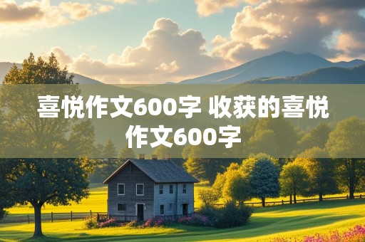 喜悦作文600字 收获的喜悦作文600字