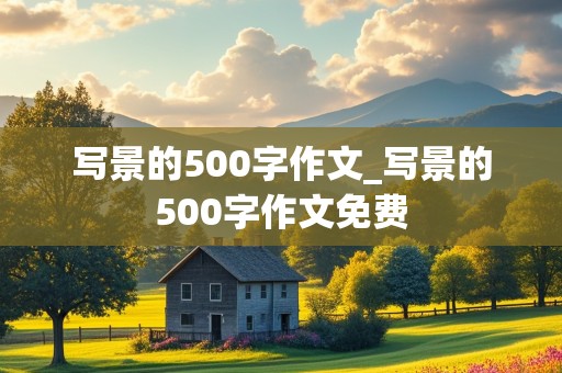 写景的500字作文_写景的500字作文免费