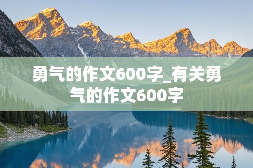 勇气的作文600字_有关勇气的作文600字