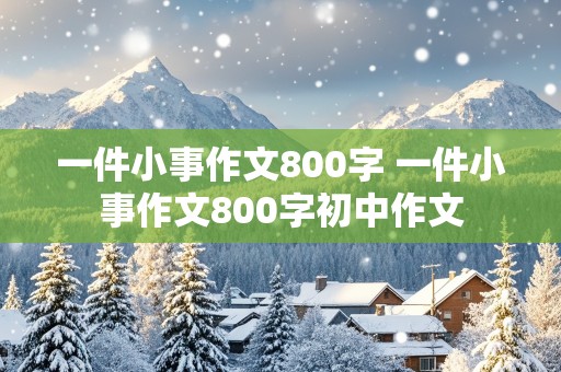 一件小事作文800字 一件小事作文800字初中作文