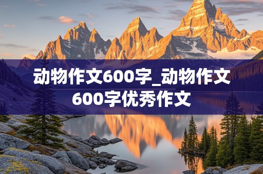 动物作文600字_动物作文600字优秀作文