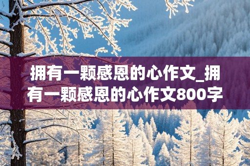 拥有一颗感恩的心作文_拥有一颗感恩的心作文800字