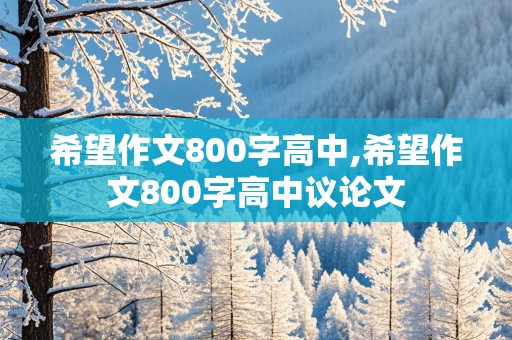 希望作文800字高中,希望作文800字高中议论文