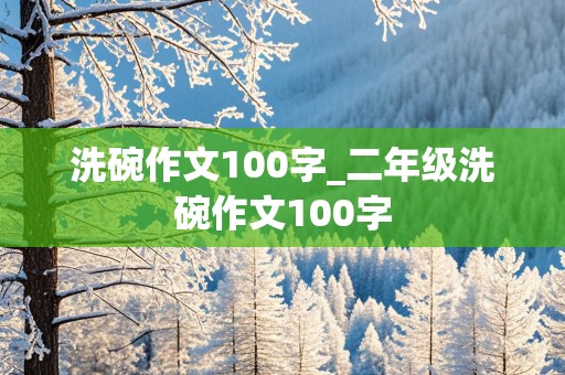 洗碗作文100字_二年级洗碗作文100字