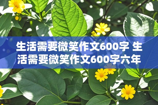 生活需要微笑作文600字 生活需要微笑作文600字六年级