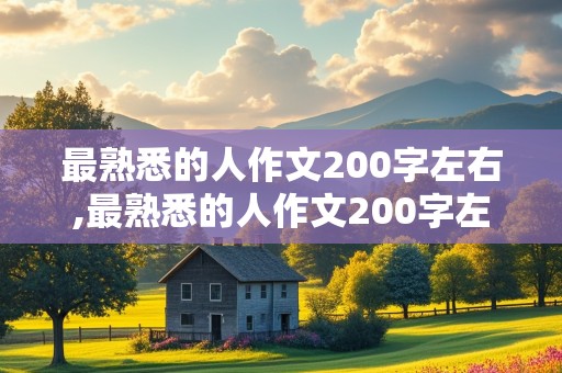 最熟悉的人作文200字左右,最熟悉的人作文200字左右怎么写