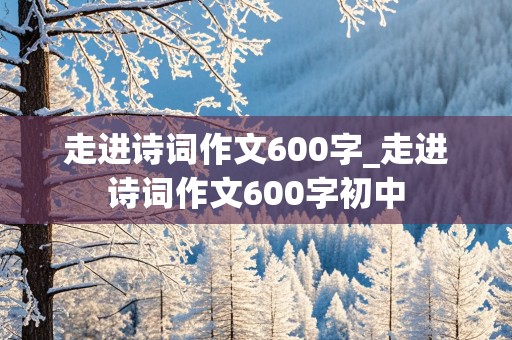 走进诗词作文600字_走进诗词作文600字初中