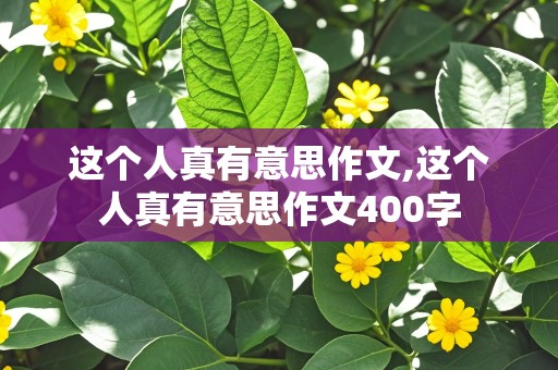 这个人真有意思作文,这个人真有意思作文400字