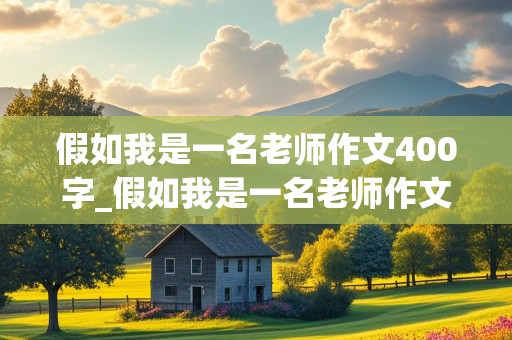 假如我是一名老师作文400字_假如我是一名老师作文400字左右