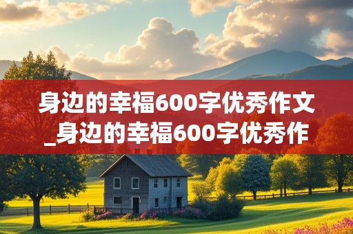 身边的幸福600字优秀作文_身边的幸福600字优秀作文初中