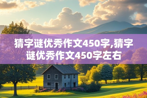 猜字谜优秀作文450字,猜字谜优秀作文450字左右