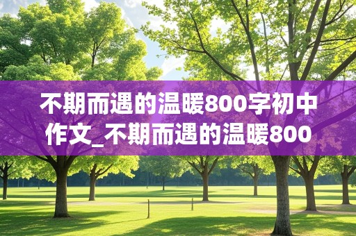 不期而遇的温暖800字初中作文_不期而遇的温暖800字初中作文怎么写