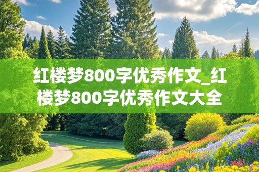 红楼梦800字优秀作文_红楼梦800字优秀作文大全