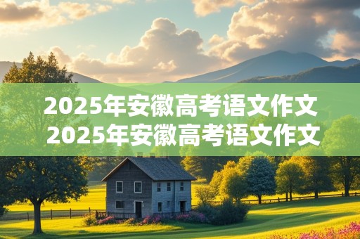 2025年安徽高考语文作文 2025年安徽高考语文作文范文