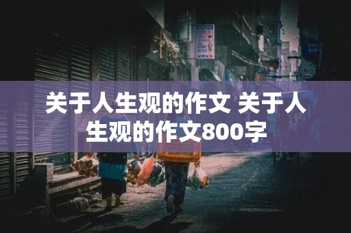 关于人生观的作文 关于人生观的作文800字