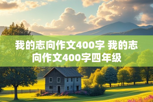 我的志向作文400字 我的志向作文400字四年级