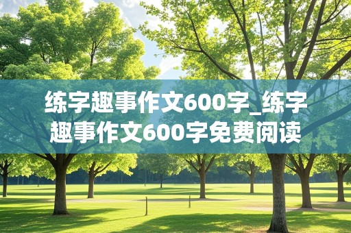 练字趣事作文600字_练字趣事作文600字免费阅读