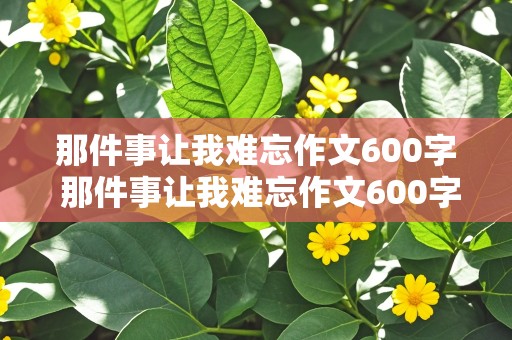 那件事让我难忘作文600字 那件事让我难忘作文600字初一