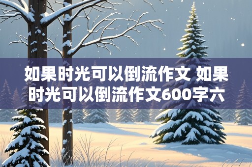 如果时光可以倒流作文 如果时光可以倒流作文600字六年级